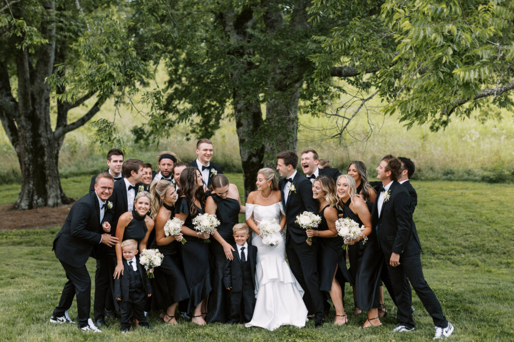 mismatched bridesmaid dress styles in black