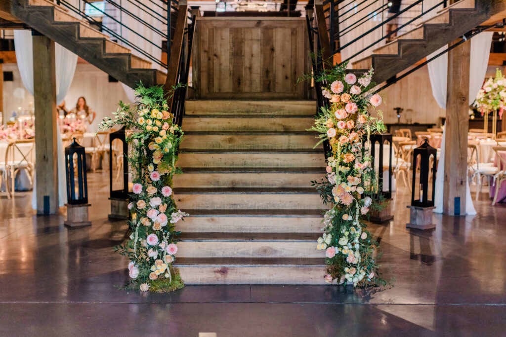 grand staircase floral ideas