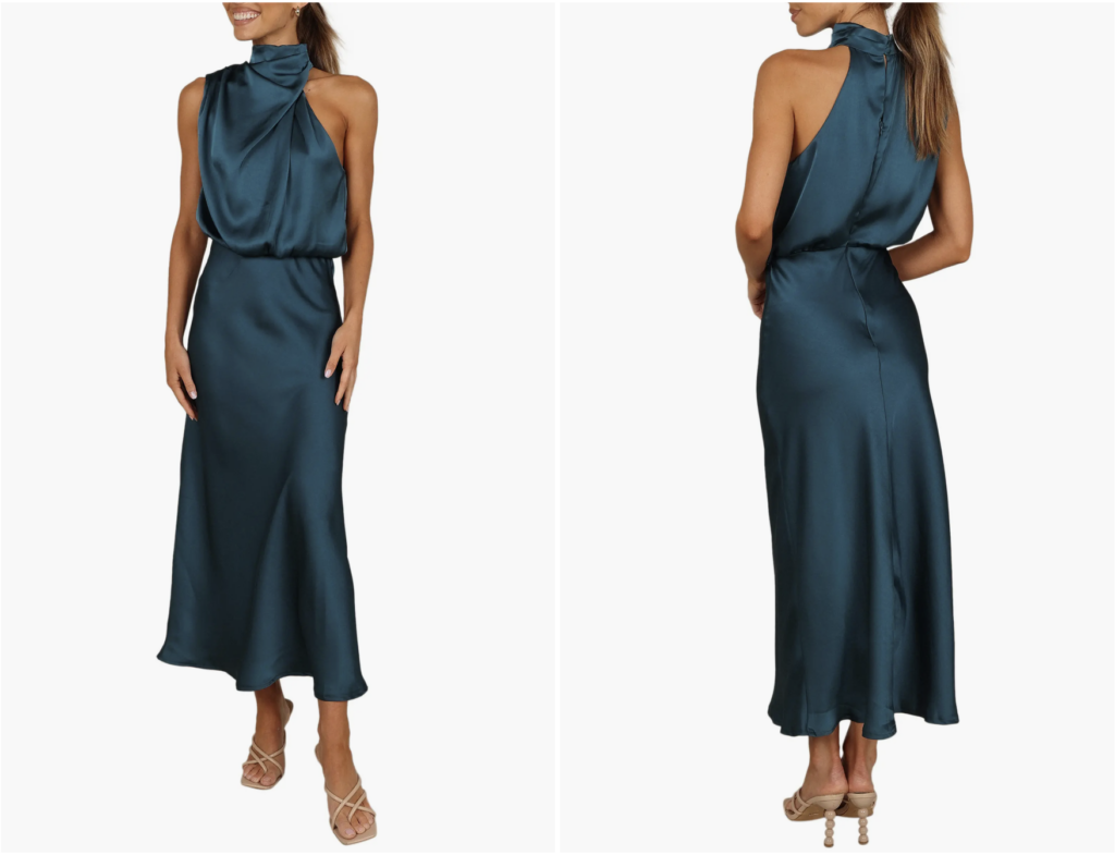 Annabelle Satin Midi Dress