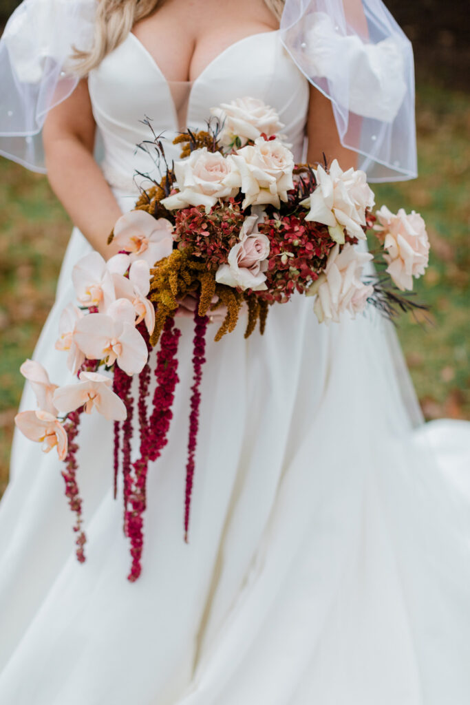 elegant cascading wedding bouquet
