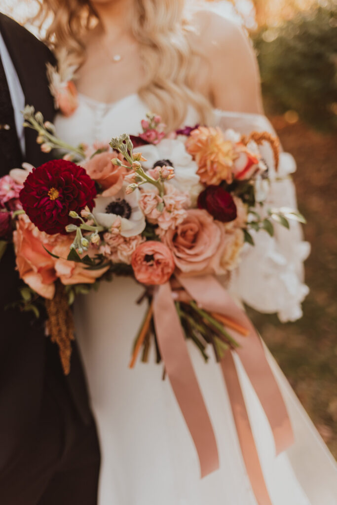 stunning fall colors wedding bouquet