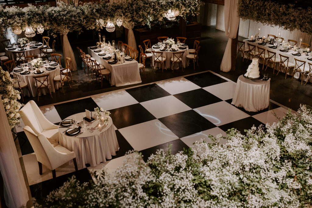 Hanging florals wedding decor