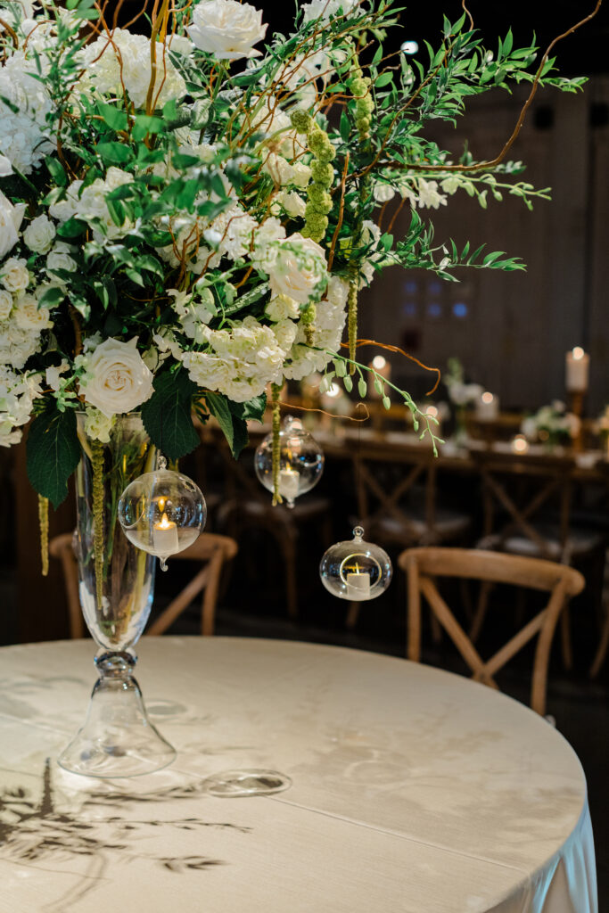 Tall Centerpiece with Hanging Orbs