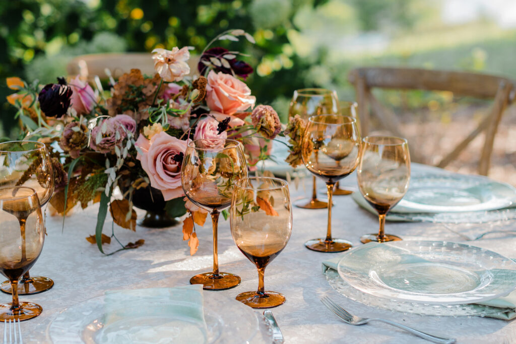 amber glass wear for weddings