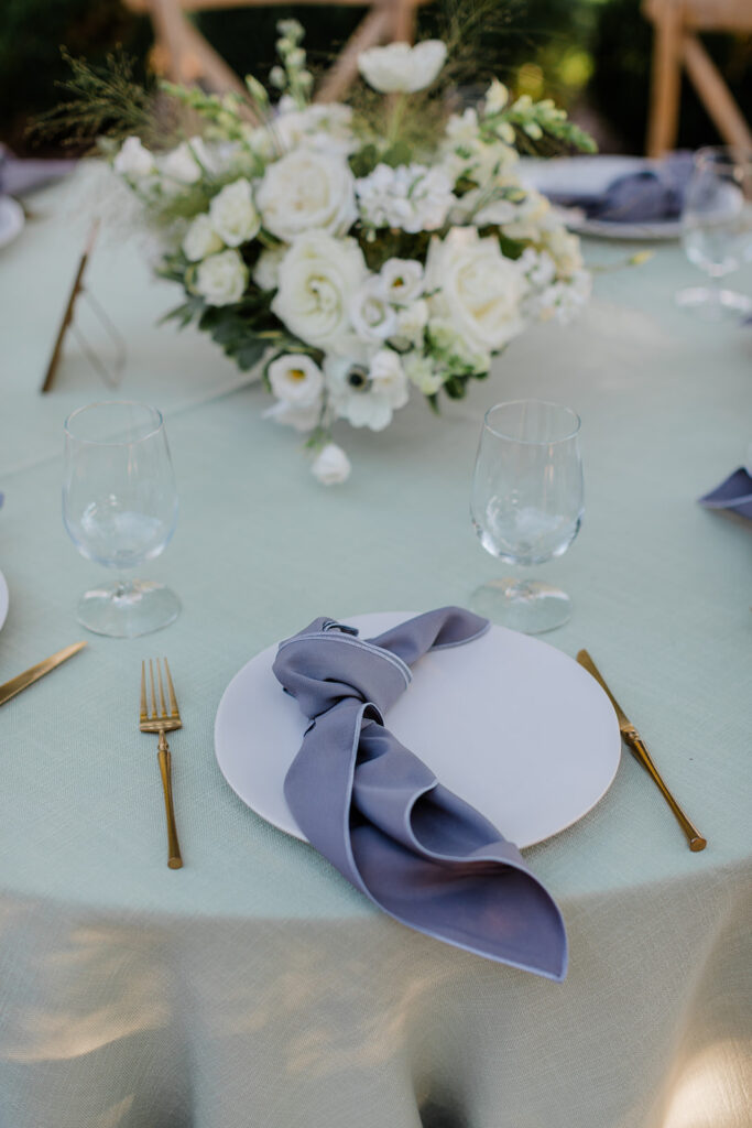 sage green wedding linens