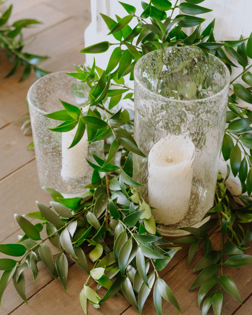 Clear Cylinders with Greenery