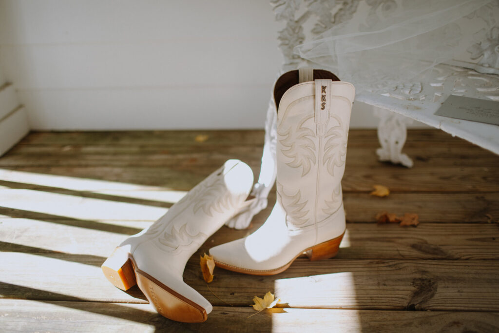 white cowboy boots for wedding