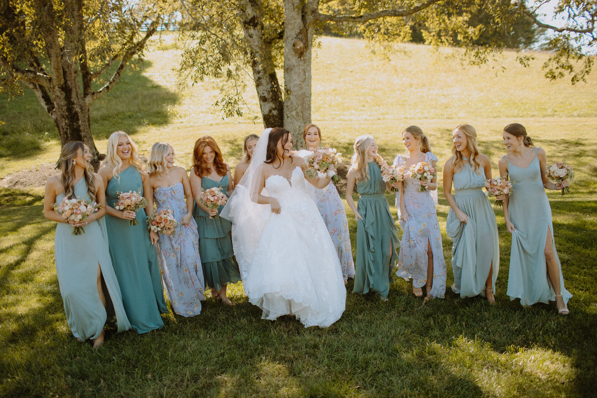 mix and match bridesmaids