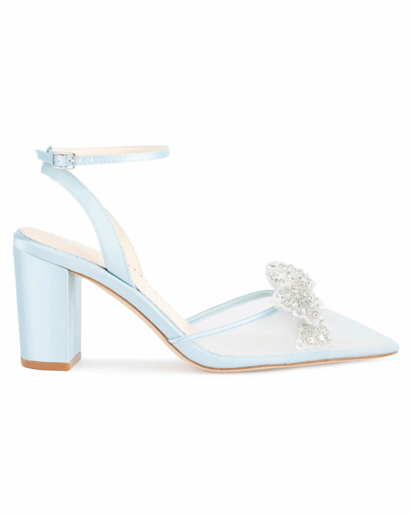 Bella Belle Athena Light Blue Block Heel Wedding Shoes