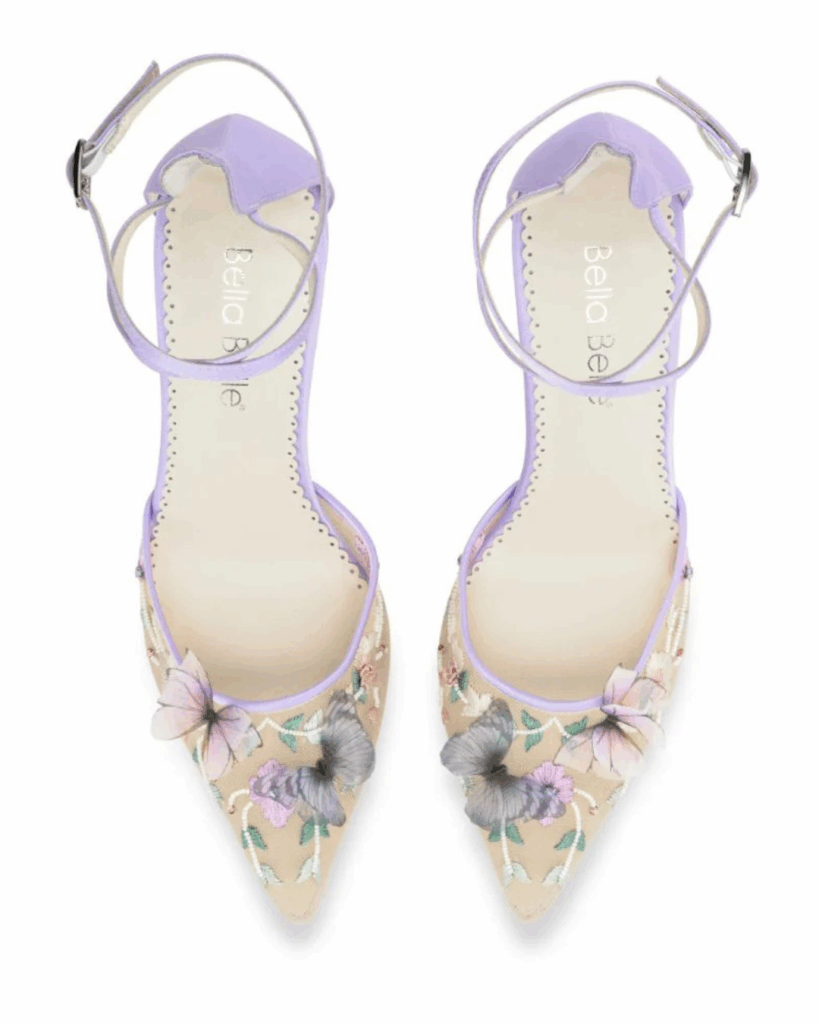 Bella Belle Eve Lavender Butterfly Heels