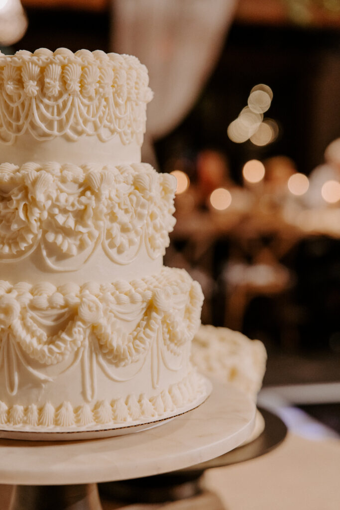 white wedding cake