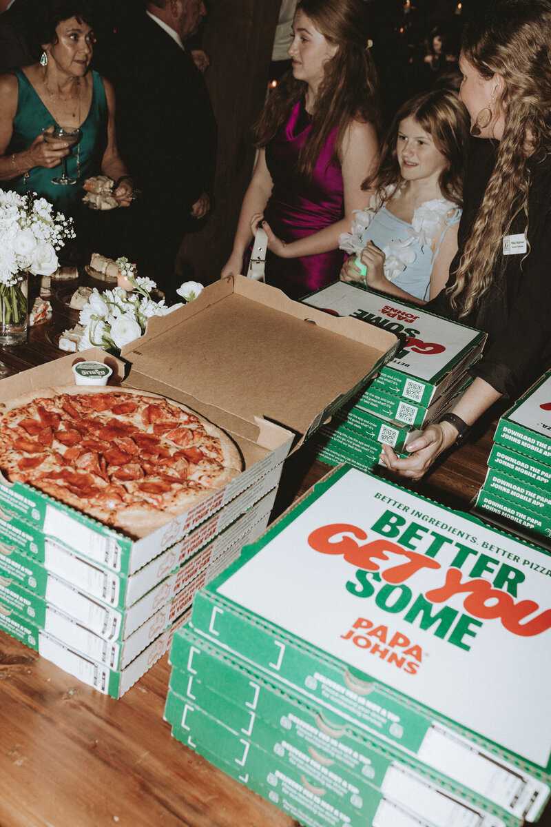 Late night wedding pizza delivery 